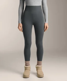 Super-High-Rise Seamless Extra-Warm Rib Ankle-Length Leggings 70 Cm
