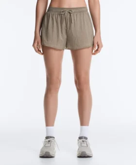 Technical 2-in-1 Checked Mid-Rise Shorts