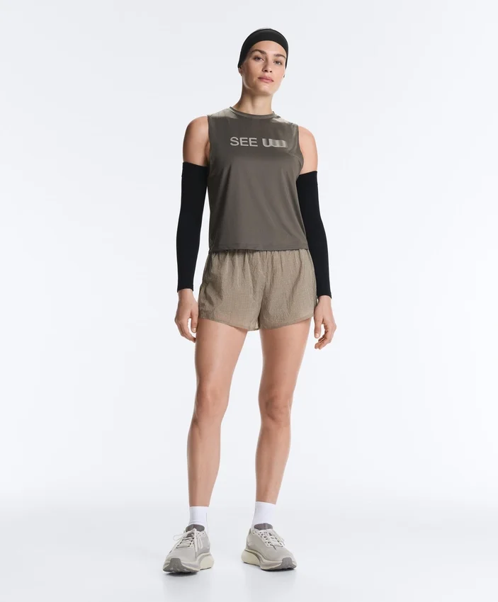 Technical 2-in-1 Checked Mid-Rise Shorts Technical 2-in-1 Checked Mid-Rise Shorts