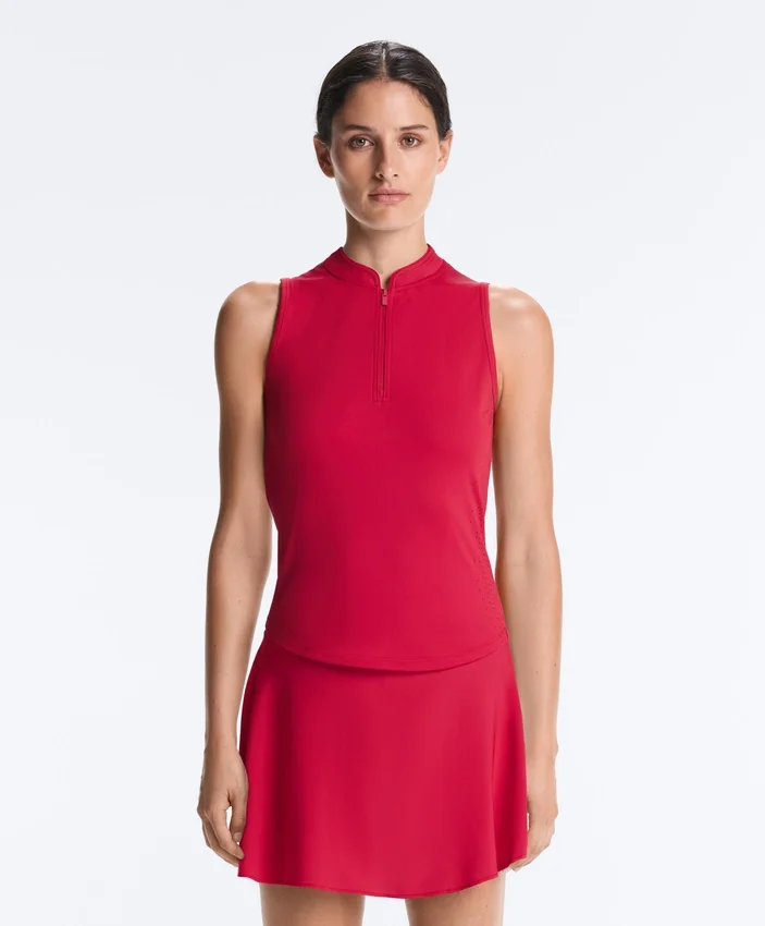 Technical Sleeveless T-Shirt with Half Zip Technical Sleeveless T-Shirt with Half Zip
