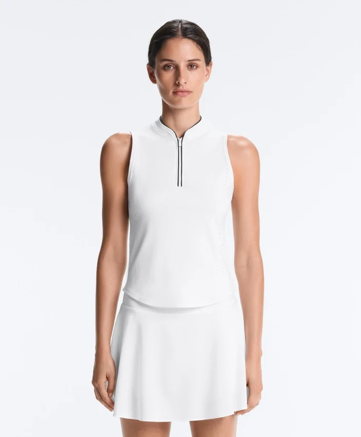 Technical Sleeveless T-Shirt with Half Zip Technical Sleeveless T-Shirt with Half Zip