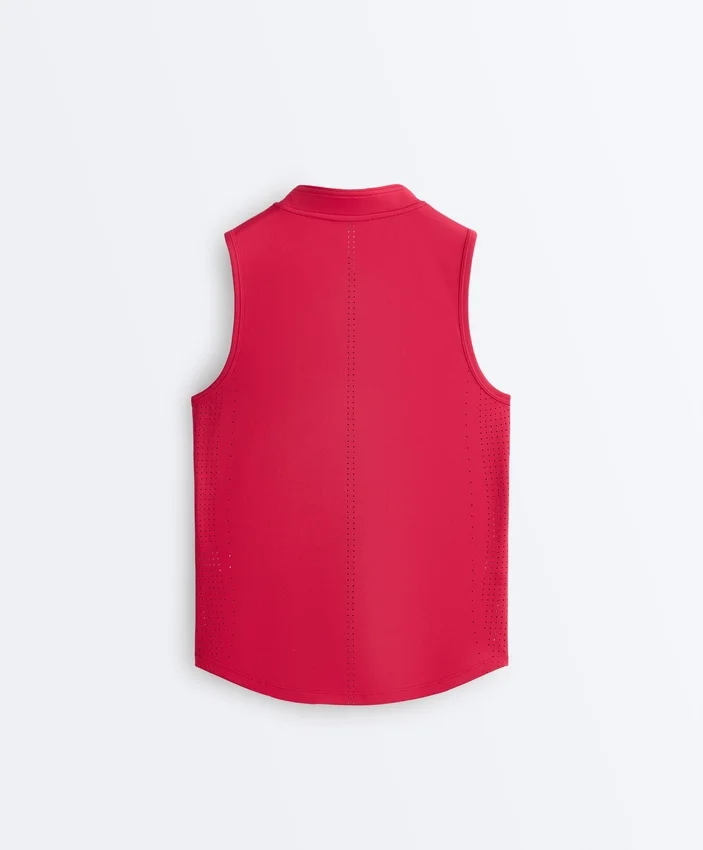 Technical Sleeveless T-Shirt with Half Zip Technical Sleeveless T-Shirt with Half Zip