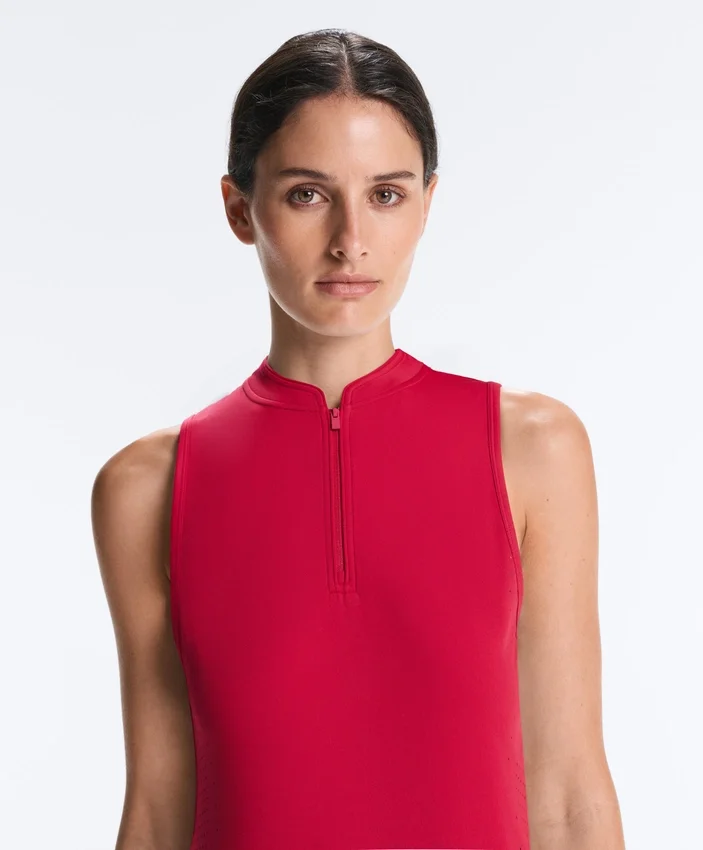 Technical Sleeveless T-Shirt with Half Zip Technical Sleeveless T-Shirt with Half Zip