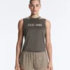 Technical Sleeveless T-Shirt with Text Technical Sleeveless T-Shirt with Text