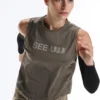 Technical Sleeveless T-Shirt with Text Technical Sleeveless T-Shirt with Text