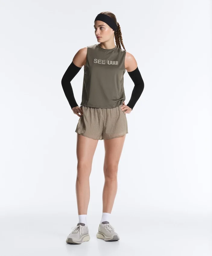Technical Sleeveless T-Shirt with Text Technical Sleeveless T-Shirt with Text