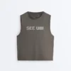 Technical Sleeveless T-Shirt with Text Technical Sleeveless T-Shirt with Text