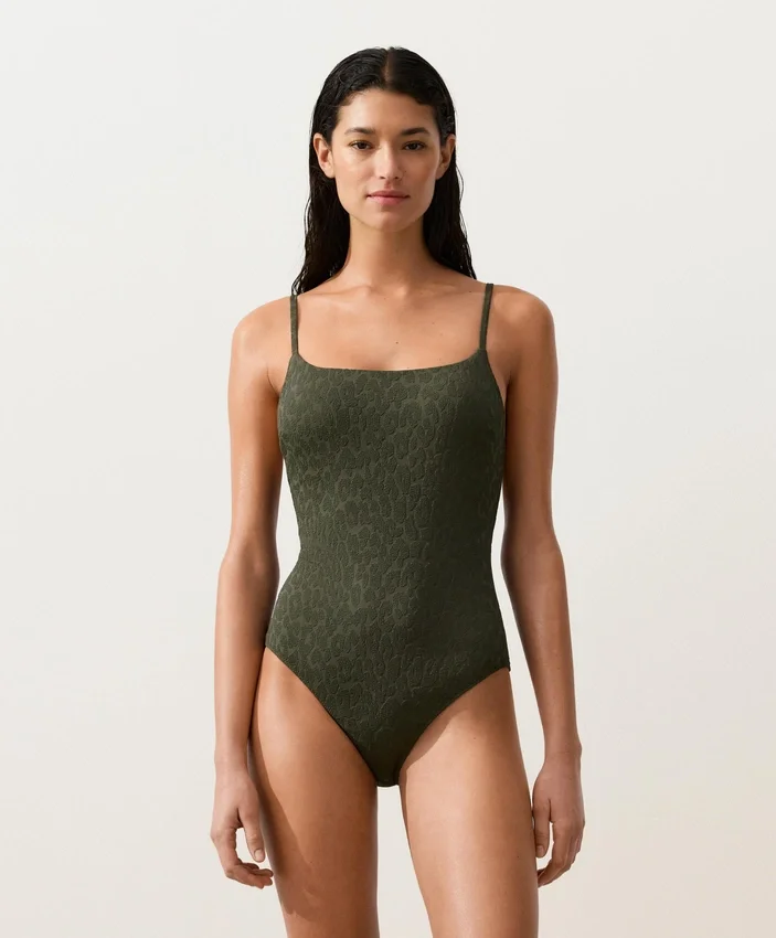 Textured Leopard Print Swimsuit Textured Leopard Print Swimsuit