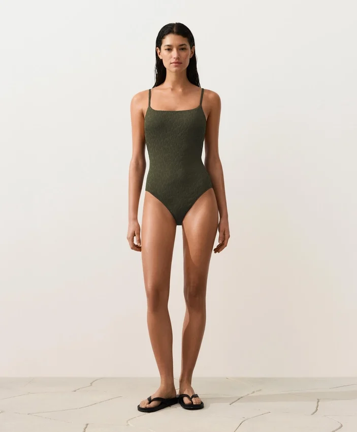 Textured Leopard Print Swimsuit Textured Leopard Print Swimsuit