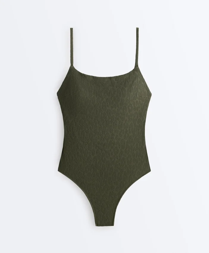 Textured Leopard Print Swimsuit Textured Leopard Print Swimsuit
