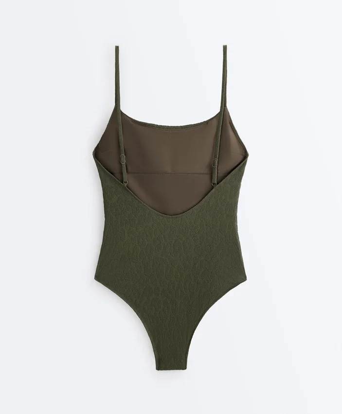 Textured Leopard Print Swimsuit Textured Leopard Print Swimsuit