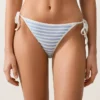 Textured Stripe Medium-Coverage Bikini Briefs with Ties Textured Stripe Medium-Coverage Bikini Briefs with Ties