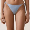 Textured Stripe Medium-Coverage Bikini Briefs with Ties Textured Stripe Medium-Coverage Bikini Briefs with Ties