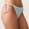 Textured Stripe Medium-Coverage Bikini Briefs with Ties Textured Stripe Medium-Coverage Bikini Briefs with Ties