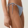 Textured Stripe Medium-Coverage Bikini Briefs with Ties Textured Stripe Medium-Coverage Bikini Briefs with Ties