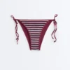 Textured Stripe Medium-Coverage Bikini Briefs with Ties Textured Stripe Medium-Coverage Bikini Briefs with Ties