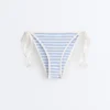 Textured Stripe Medium-Coverage Bikini Briefs with Ties Textured Stripe Medium-Coverage Bikini Briefs with Ties