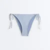 Textured Stripe Medium-Coverage Bikini Briefs with Ties Textured Stripe Medium-Coverage Bikini Briefs with Ties
