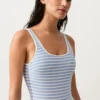 Textured Stripe Round-Neck Swimsuit Textured Stripe Round-Neck Swimsuit