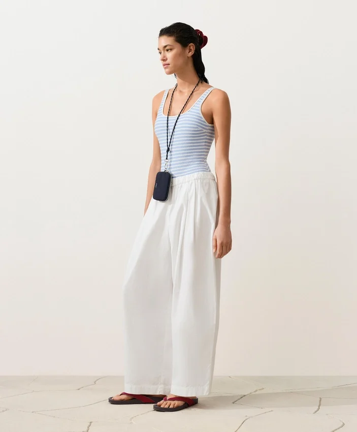 Textured Stripe Round-Neck Swimsuit Textured Stripe Round-Neck Swimsuit