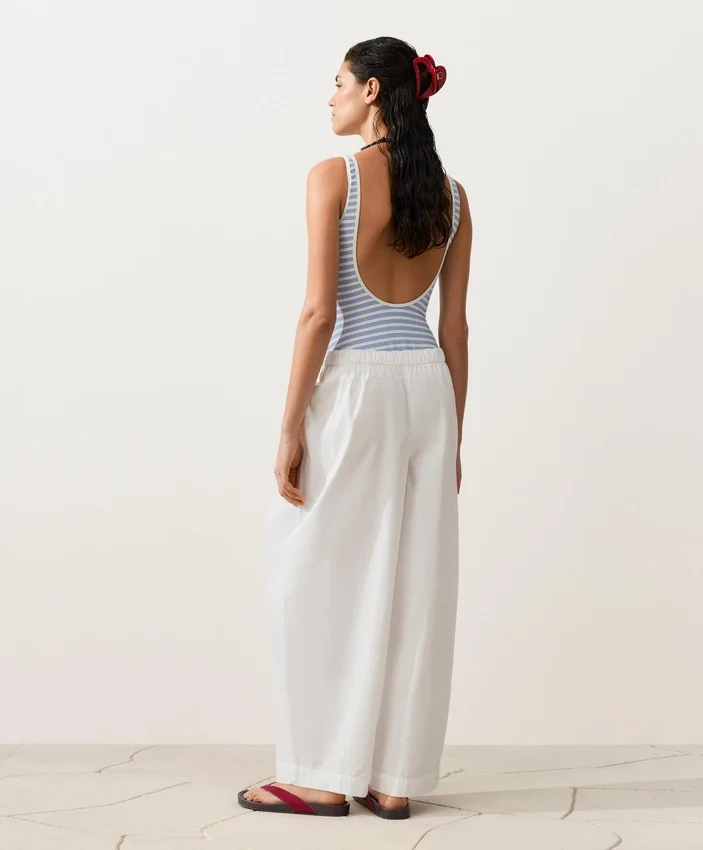 Textured Stripe Round-Neck Swimsuit Textured Stripe Round-Neck Swimsuit