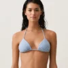 Textured Stripe Triangle Bikini Textured Stripe Triangle Bikini