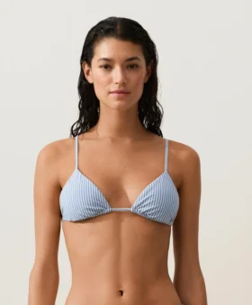 Textured Stripe Triangle Bikini
