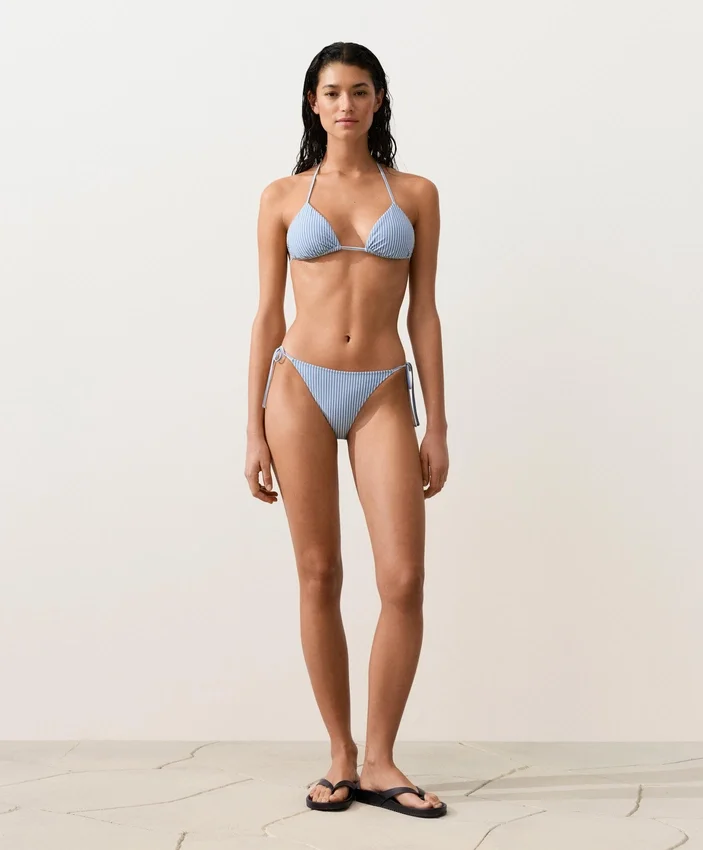Textured Stripe Triangle Bikini Textured Stripe Triangle Bikini