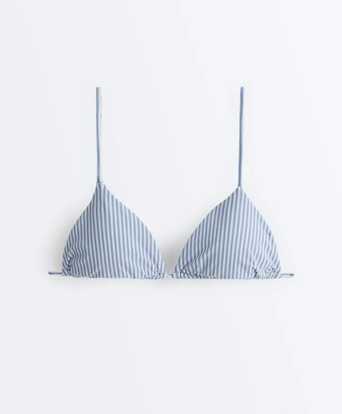 Textured Stripe Triangle Bikini Textured Stripe Triangle Bikini