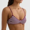 Textured Stripe Triangle Bikini Top Textured Stripe Triangle Bikini Top