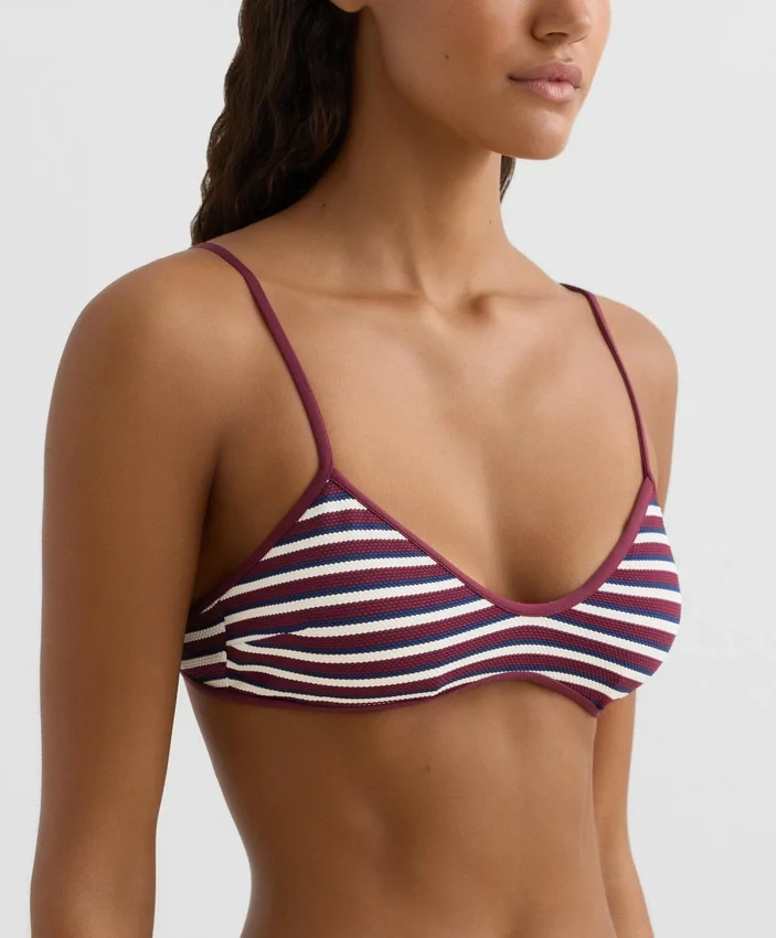 Textured Stripe Triangle Bikini Top Textured Stripe Triangle Bikini Top