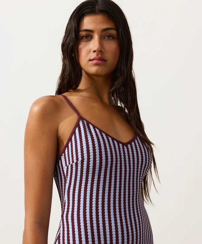 Textured Stripe Triangle Swimsuit Textured Stripe Triangle Swimsuit
