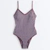 Textured Stripe Triangle Swimsuit Textured Stripe Triangle Swimsuit