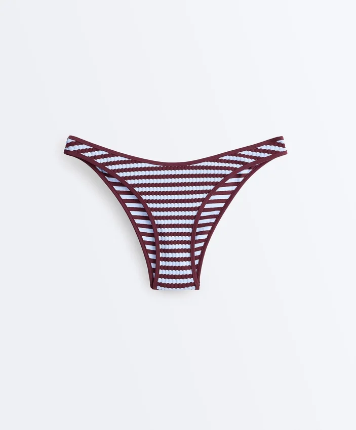 Textured Stripe U-Cut Medium-Coverage Bikini Briefs Textured Stripe U-Cut Medium-Coverage Bikini Briefs