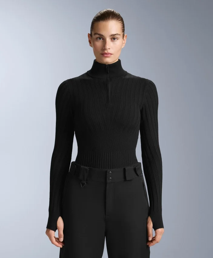 Thermal Base Layer Rib Knit T-Shirt with Peak Thermal Base Layer Rib Knit T-Shirt with Peak