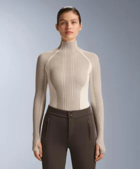 Thermal Base Layer T-Shirt with Contrast Rib Knit