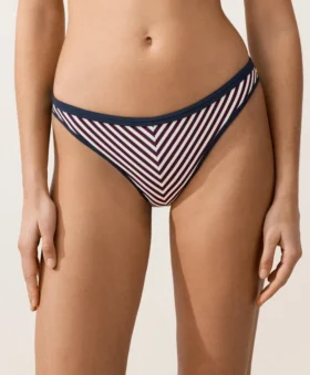 Trim Textured Stripe Classic Bikini Briefs