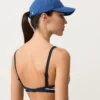 Trim Textured Stripe Triangle Bikini Top