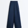 Twill Straight-Leg Trousers with Side Tape