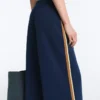 Twill Straight-Leg Trousers with Side Tape