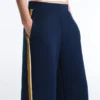 Twill Straight-Leg Trousers with Side Tape