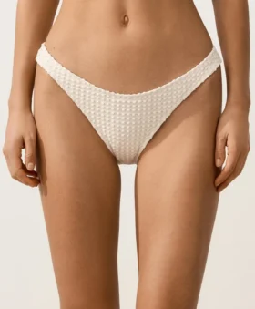 U-Cut Bubble-Texture Crochet Medium-Coverage Bikini Briefs