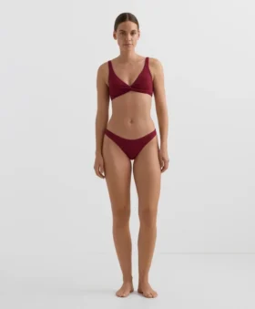 U-Cut Mini Check Jacquard Brazilian Bikini Briefs