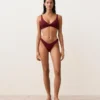 U-Cut Mini Check Jacquard Brazilian Bikini Briefs