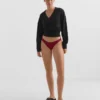 U-Cut Mini Check Jacquard Brazilian Bikini Briefs