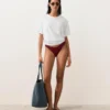 U-Cut Mini Check Jacquard Brazilian Bikini Briefs