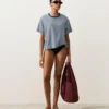 U-Cut Piqué Medium-Coverage Bikini Bottoms