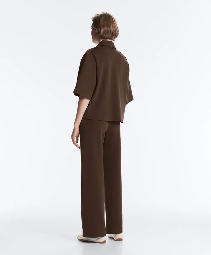 Utility Short-Sleeve Sweatshirt with Cotton Piqué Utility Short-Sleeve Sweatshirt with Cotton Piqué