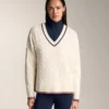 V-Neck Mini Cable Knit Jumper V-Neck Mini Cable Knit Jumper