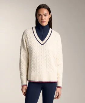 V-Neck Mini Cable Knit Jumper V-Neck Mini Cable Knit Jumper